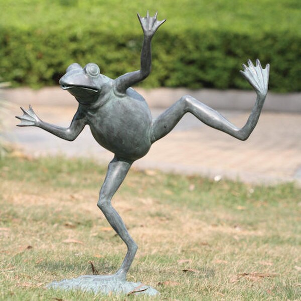 Dancing Frog Spitter Brass Spout Fountain Jumping Toad Sculptures